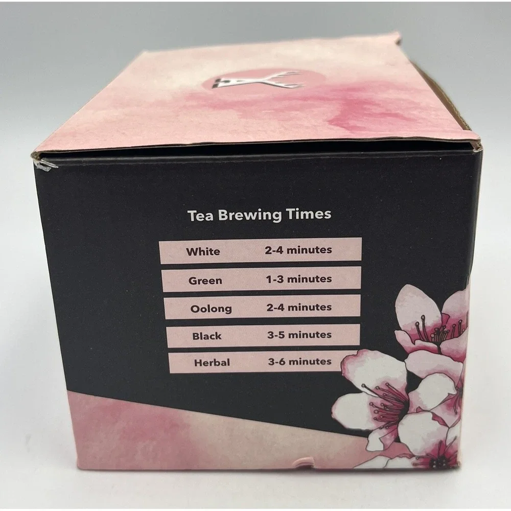 Vtg Alfred Tea Room Teapot Ceramic Stainless Steel Blue Cherry Blossoms New Box